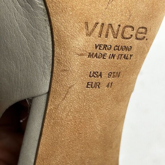 Vince Womens Faye Block Heel Ankle Strap Booties Shoes Gray Leather Size 9.5 - Picture 11 of 11